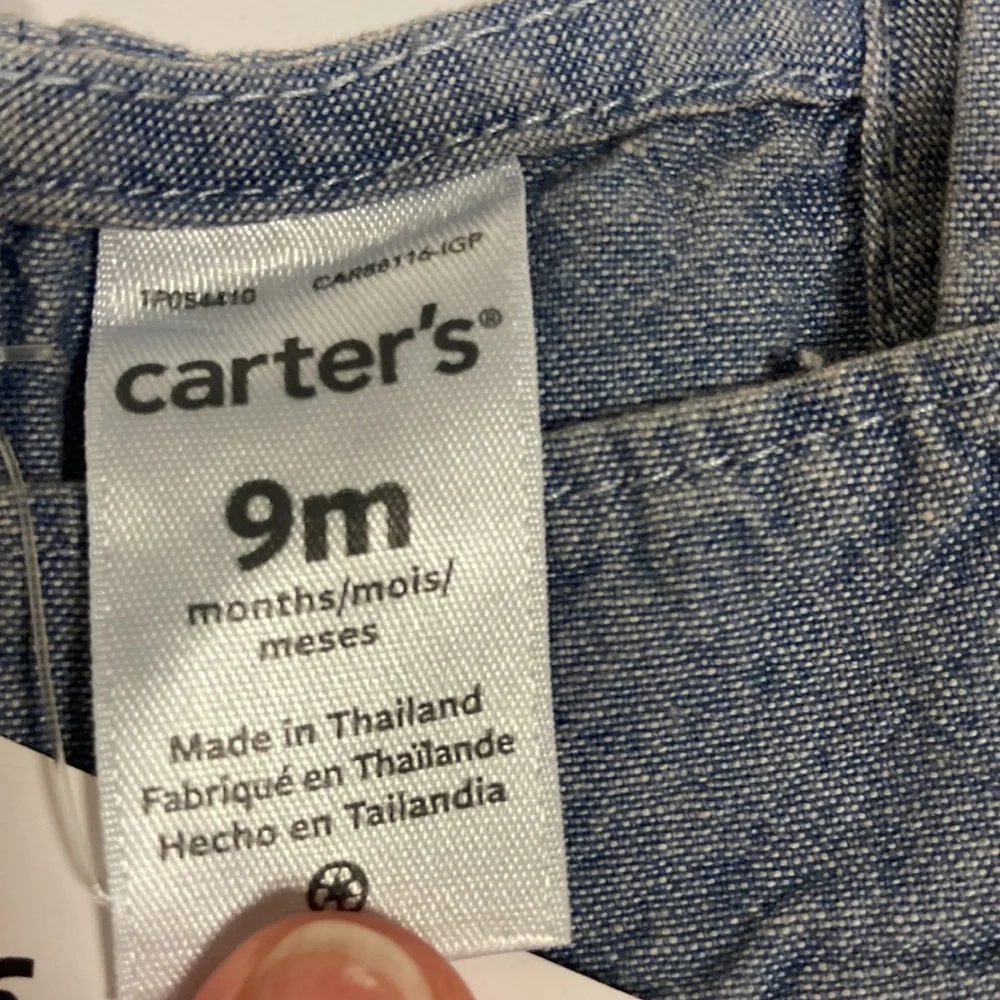 NWT Carters 9 month denim look chambray set, butterfly set